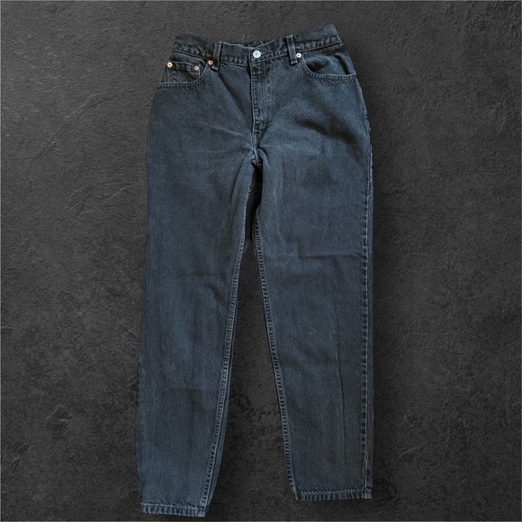 Levi's Denim - Levis 550 Jeans Womens Tag Size 10 Black Relaxed Fit Tapered Leg Jeans 90s